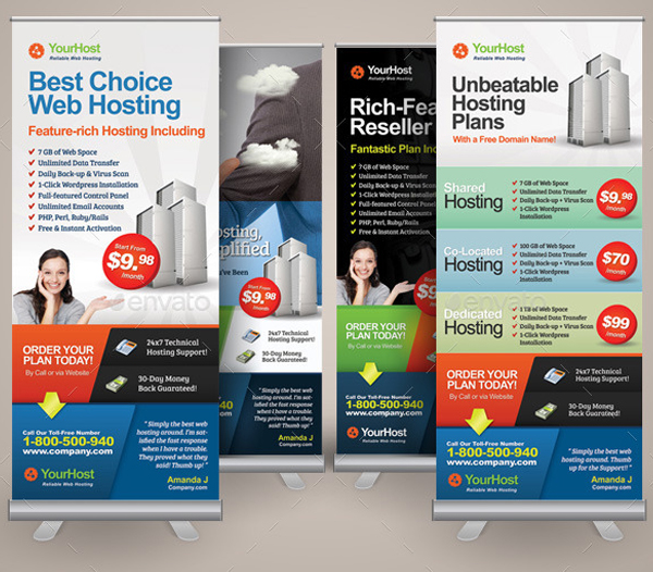 Premium Web Hosting Roll Up Banners
