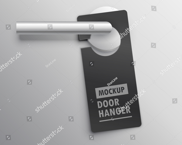 Realistic Door Hanger Mockup with Handle