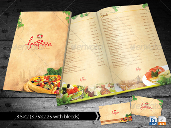 Printable Restaurant Menu Design