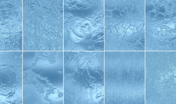 Seamless Blue Color Stained Glass Texture Patterns Bundle