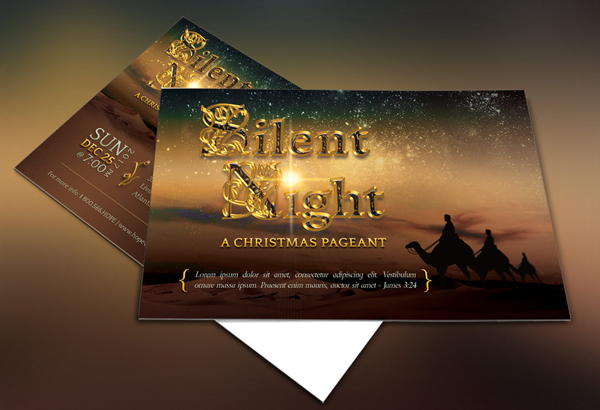 Silent Night Postcard Template