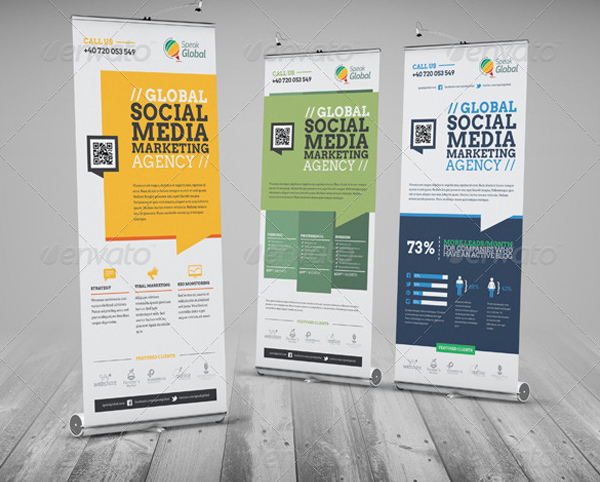 Social Media Marketing Roll Up Banner
