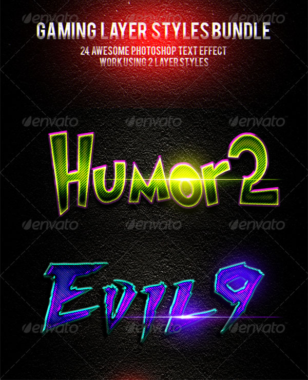 24 Gaming Layer Styles Bundle