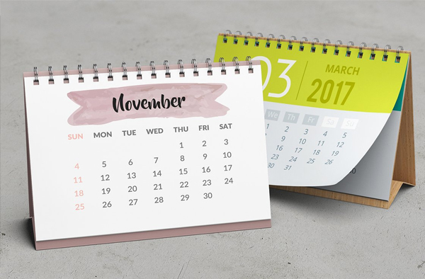 A5 Desk Calendar Mockup