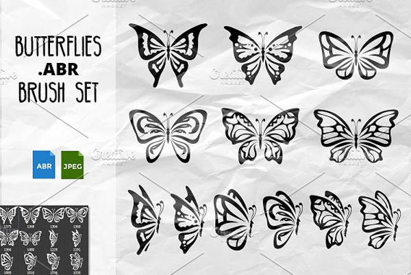 Beautiful Photoshop Butterflies Brush Set