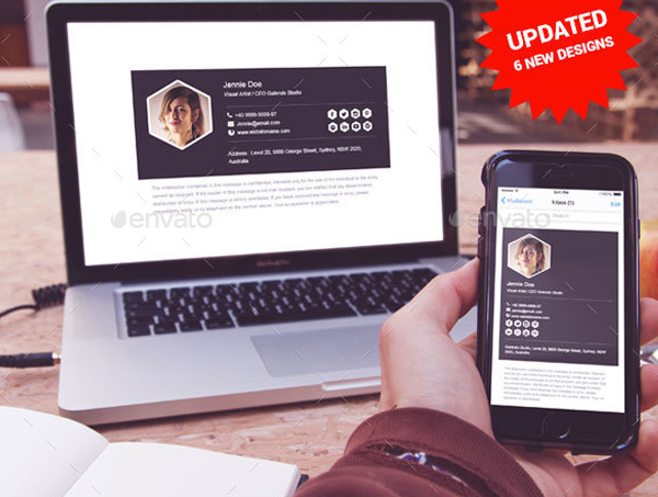 Black Email Signature HTML & PSD Templates