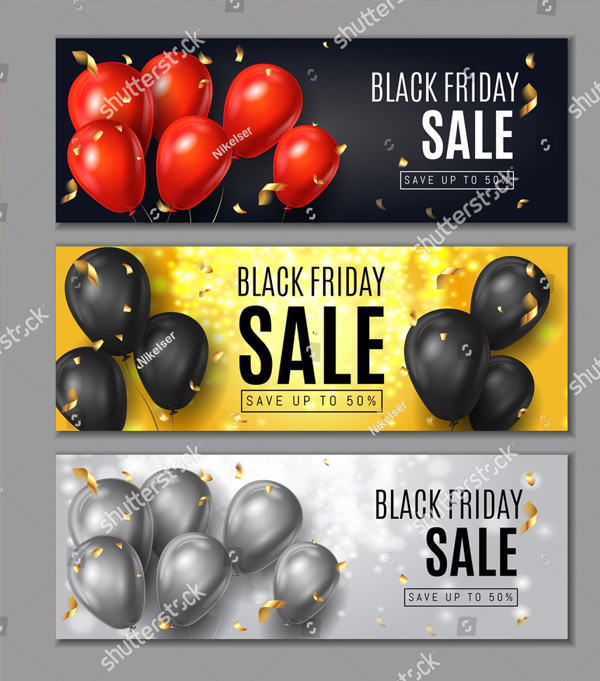 Black Friday Sale Horizontal Web Banners
