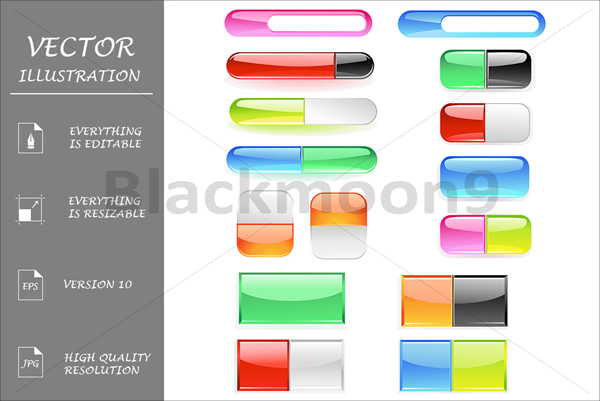 Bright Colored Glass Buttons