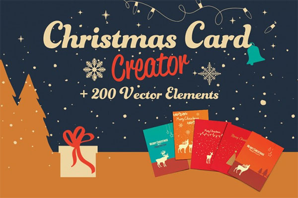 Christmas Gift Card Creator Elements