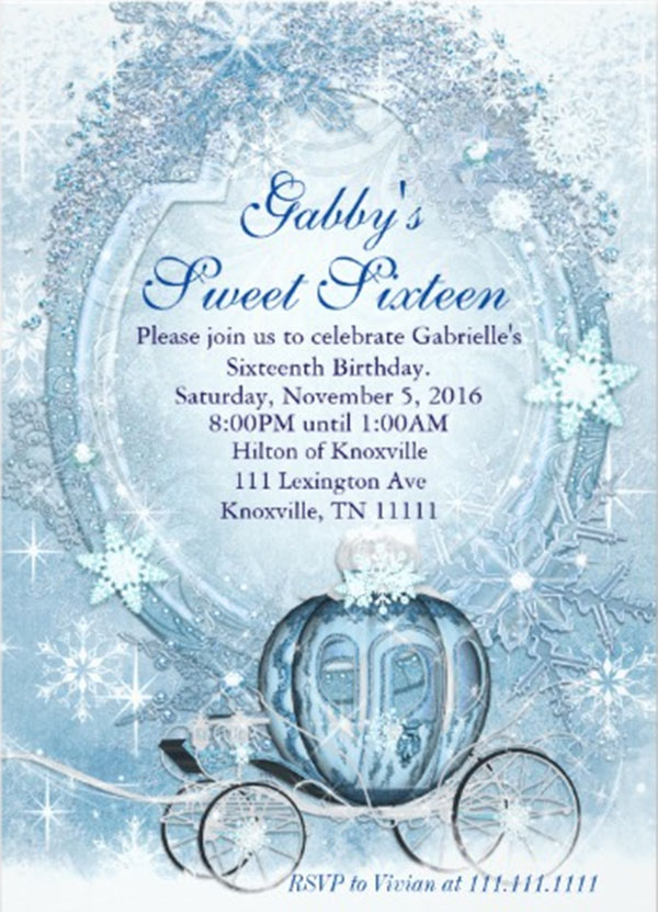 Cinderella Sweet Sixteen Invitation