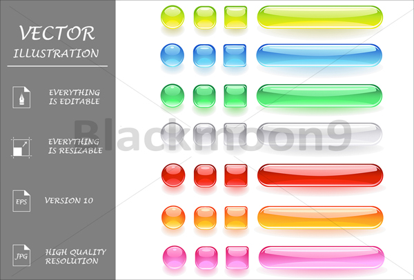 Computer Buttons from the Bright Colored Glass