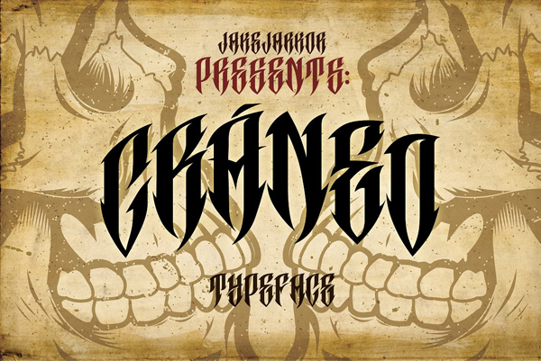 Craneo Tattoo Lettering Fonts
