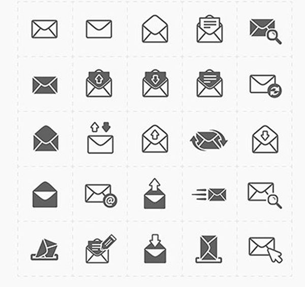 Email and Envelope Icons Template