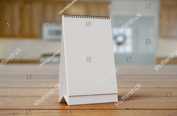 Empty Desk Calendar Mockup