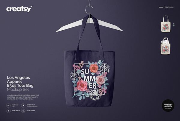 Floral Tote Bag Mockup