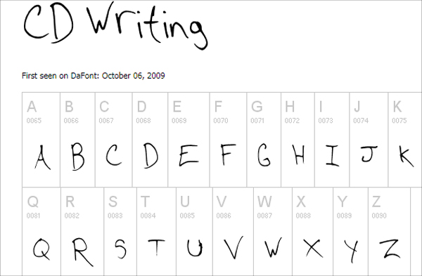 Free Download CD Writing Font