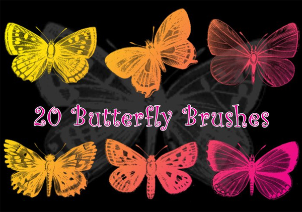 Free Download Colorful Butterfly Brushes