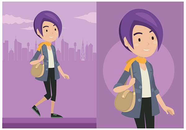 Free Fashionable Woman Vector Character