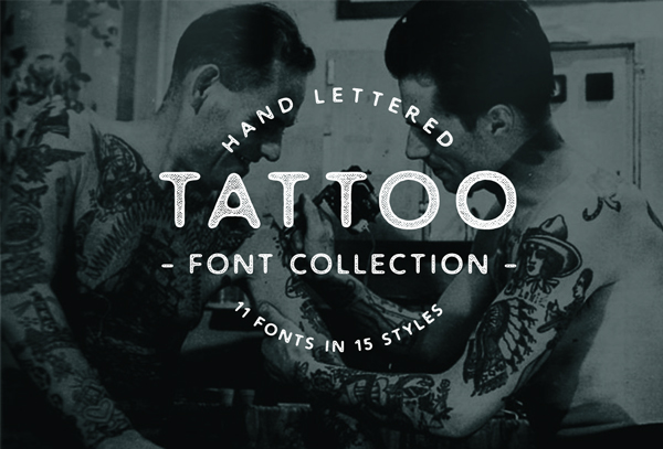 Hand lattered Tattoo Font Collection