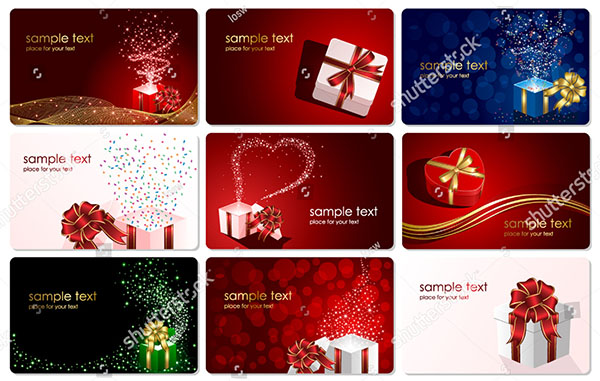 Holiday Vector Christmas Gift Card Design