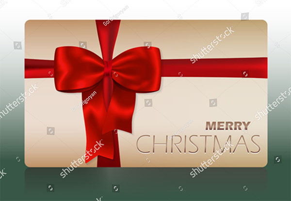 Merry Christmas Vector Gift Card Design Template