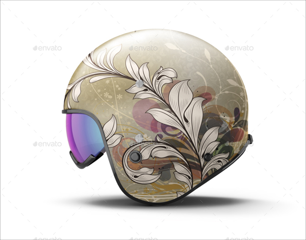 Open Face Motorcycle Helmet Mockup