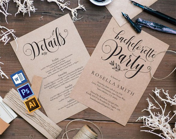 Photoshop Bachelorette Party Invitation Template