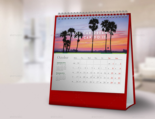 Square Dimension Desk Calendar Mockups