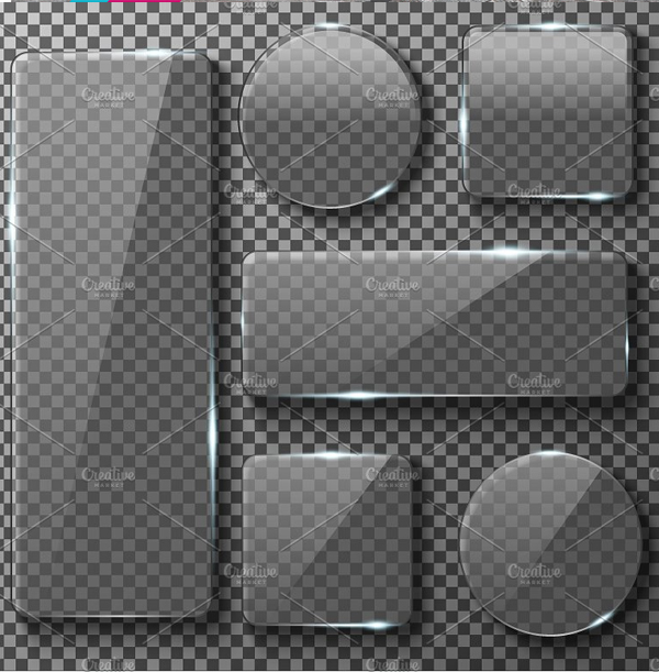 Transparent Glass Plates Template