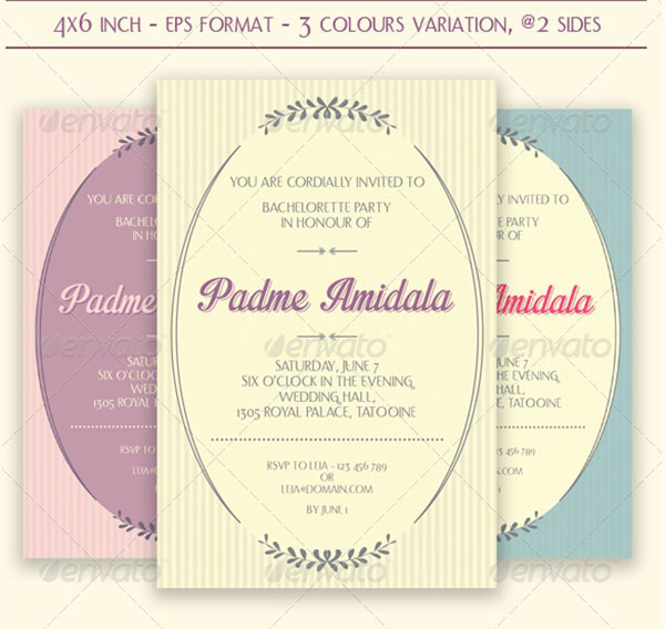 Vector Bachelorette Party Invitation Template