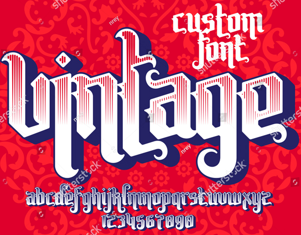 Vintage Custom Tattoo Font