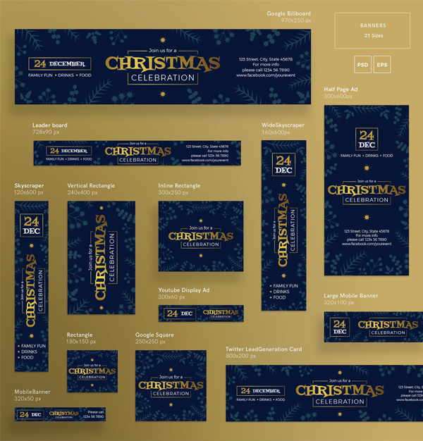 Winter Web Banner Design Templates
