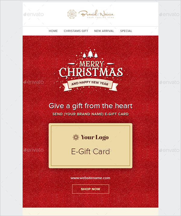 X-mas E-Gift Newsletter PSD Template