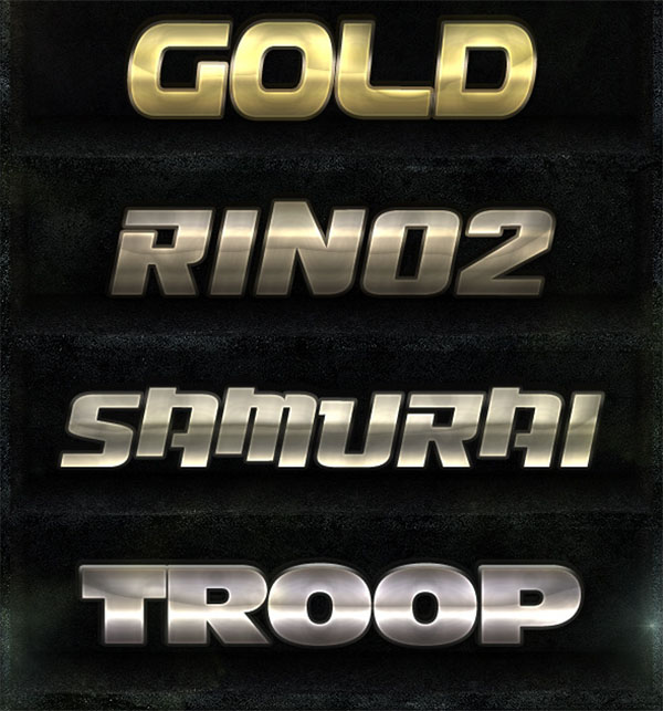 30 Metal Photoshop Styles Bundle