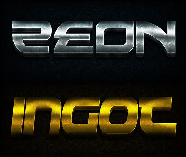 3D Metal Photoshop Text Styles