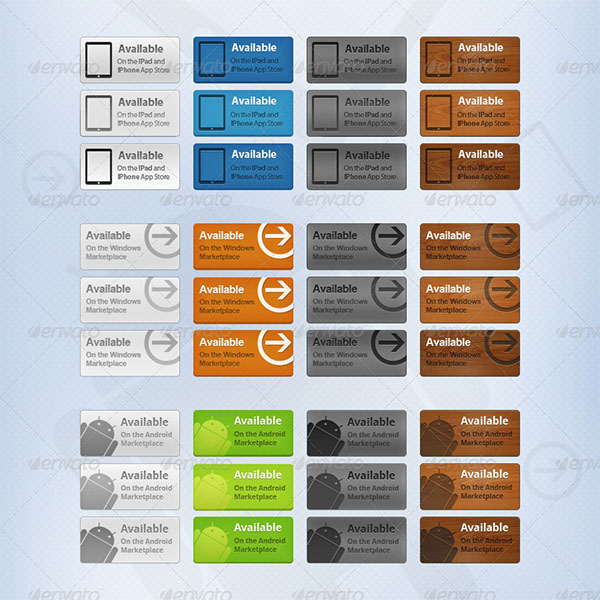 App Download PSD Buttons