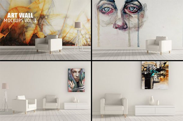 Art Wall Mock-up Design Template