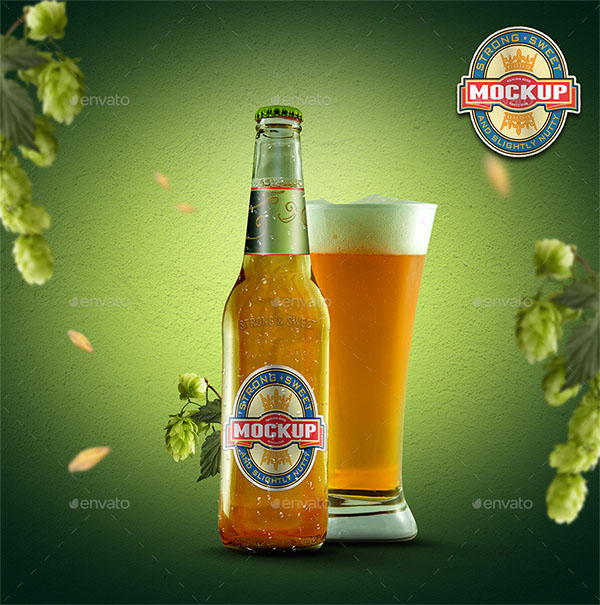 Beer Bottle Mockup Design Template