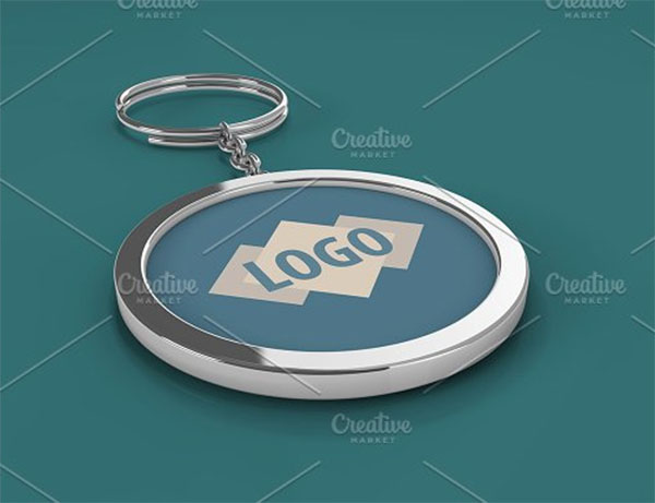 Blank Metal Keychain Mockup