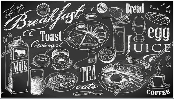 Breakfast Food Collection Menu Template