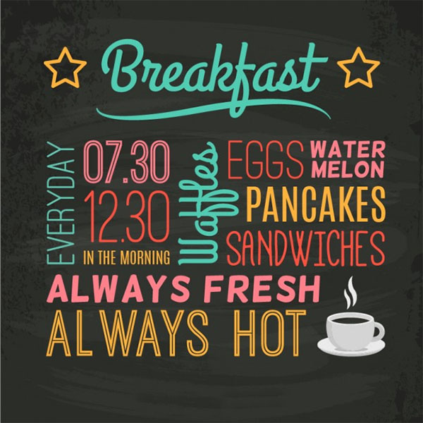 Free Vector Breakfast Menu Template