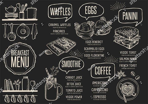 Breakfast Menu Vector Design Template