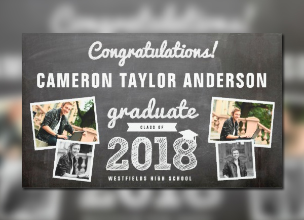 Chalkboard Graduation Party Banner