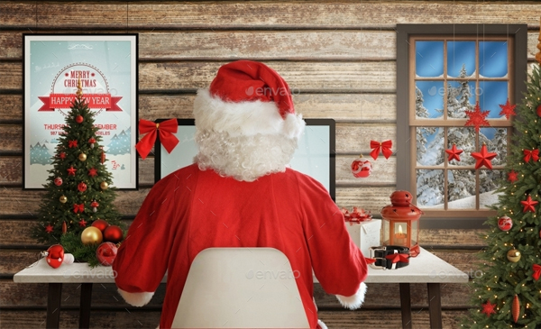Christmas Desk Mockup Scene Creator