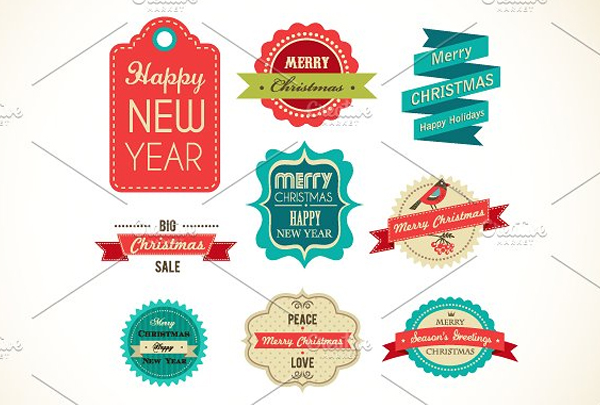 Christmas Vintage Labels & Elements