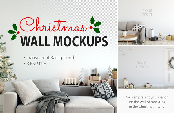 Christmas Wall Mockups