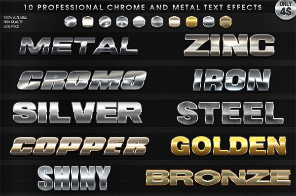 Chrome and Metal Text Effects