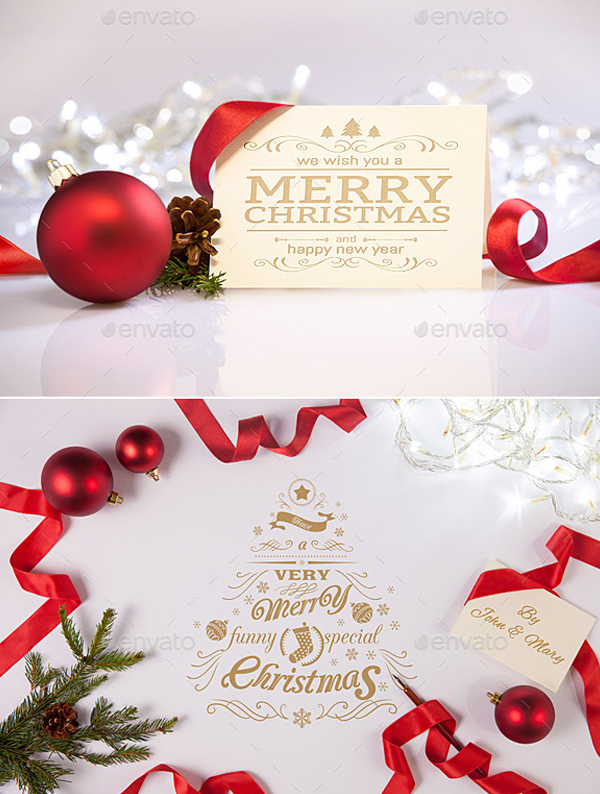 Clean and Elegant Christmas Greetings Mockups