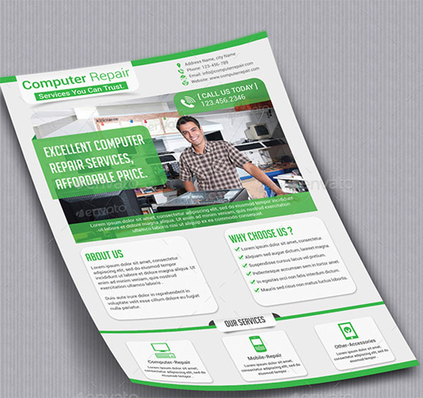 Computer Repair Service Flyer Template