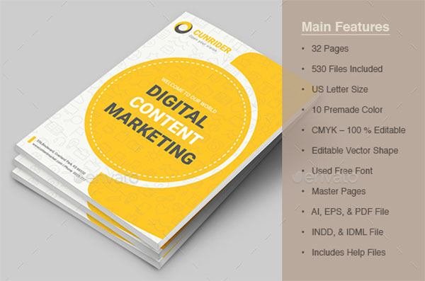 Digital Content Marketing Brochure Template